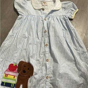 Little Bear Smocks size 8 dress dog school girls
